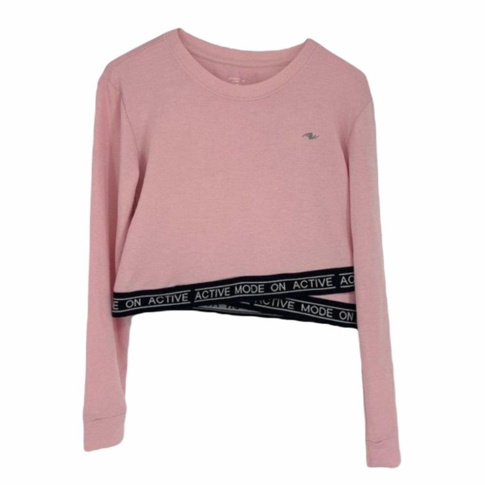 Activezone pastel pink long sleeve crop top